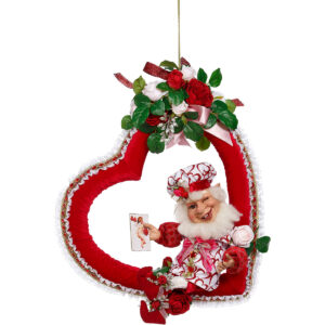 VALENTINE HEART WITH ELF AND FLOWERS