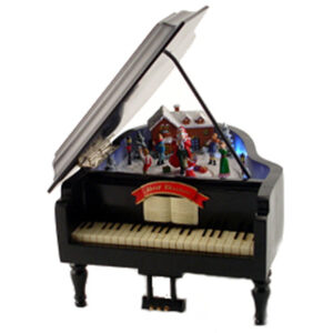 PIANO WITH CHRISTMAS SCENE