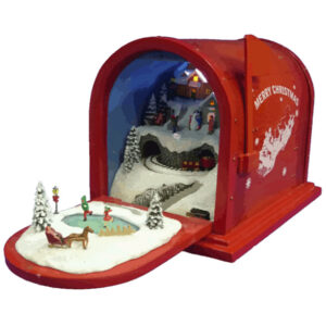 RED MAIL BOX INSIDE SNOW SCENE
