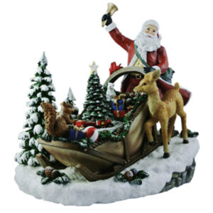 SANTA AND SLEIGHT W/SNOW SCENE