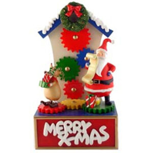 SANTA, DEER AND HOUSE