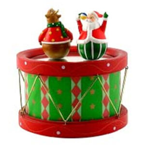 SANTA AND DEER ON DRUM